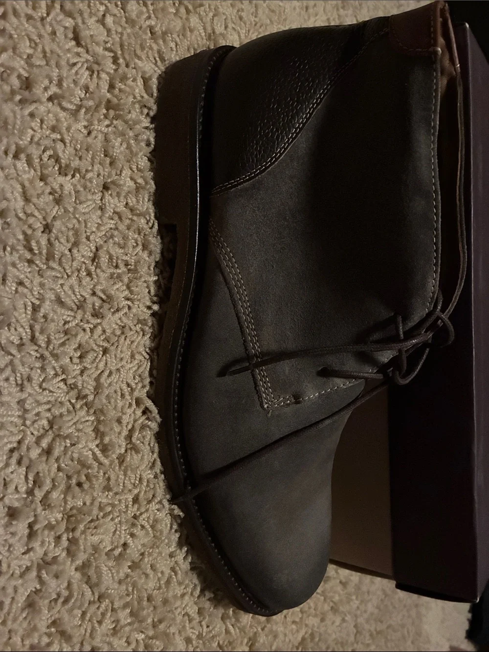 Johnston & Murphy Men's Copeland Gray WR Oiled Suede Chukka Boots- Size 13